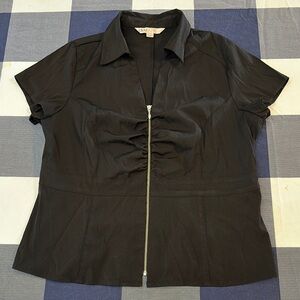 ❗️Last Chance❗️ CLEO Black Zip-Up Blouse